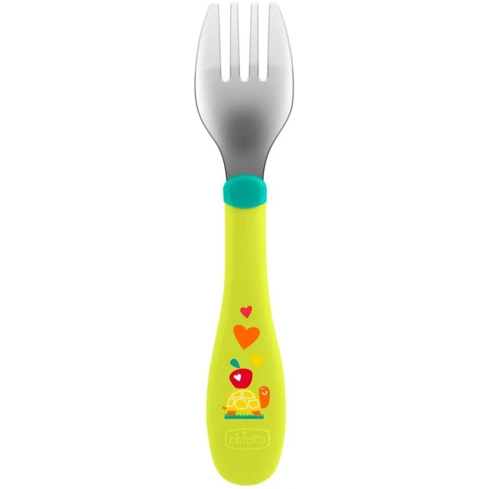 CHICCO Lot De 2 Couverts Inox 18m+ Vert 2 CHICCO Lot De 2 Couverts Inox 18m+ Vert – Image 2