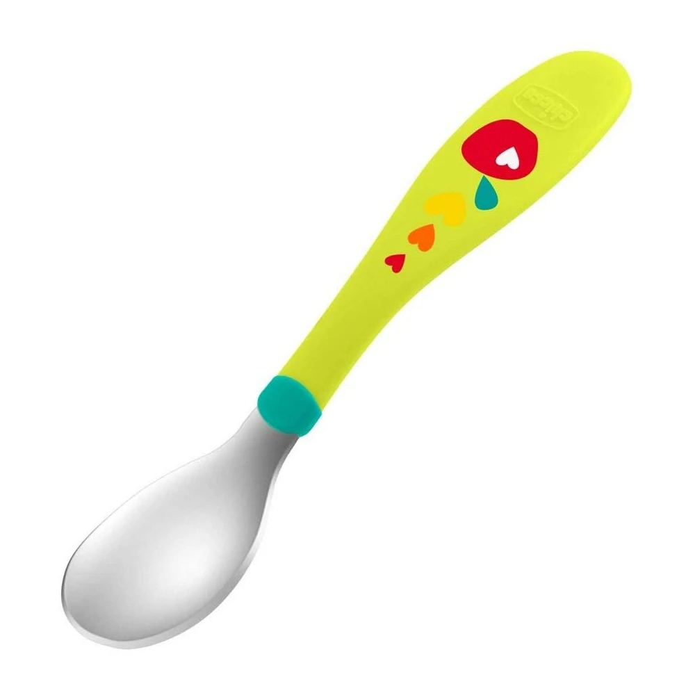 CHICCO Lot De 2 Couverts Inox 18m+ Vert 3 CHICCO Lot De 2 Couverts Inox 18m+ Vert – Image 3