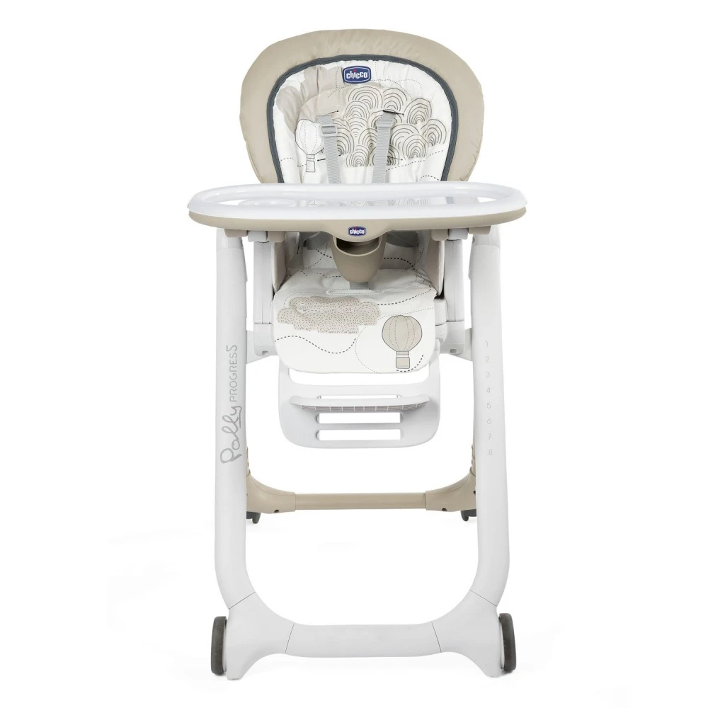 CHICCO Chaise Haute Polly Progres5 4 Roues Clouds 2 CHICCO Chaise Haute Polly Progres5 4 Roues Clouds – Image 2
