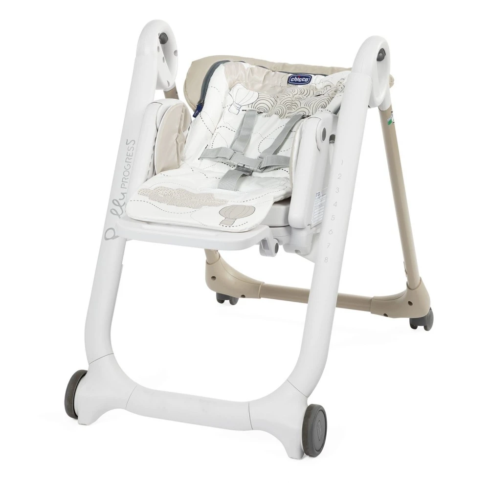 CHICCO Chaise Haute Polly Progres5 4 Roues Clouds 3 CHICCO Chaise Haute Polly Progres5 4 Roues Clouds – Image 3