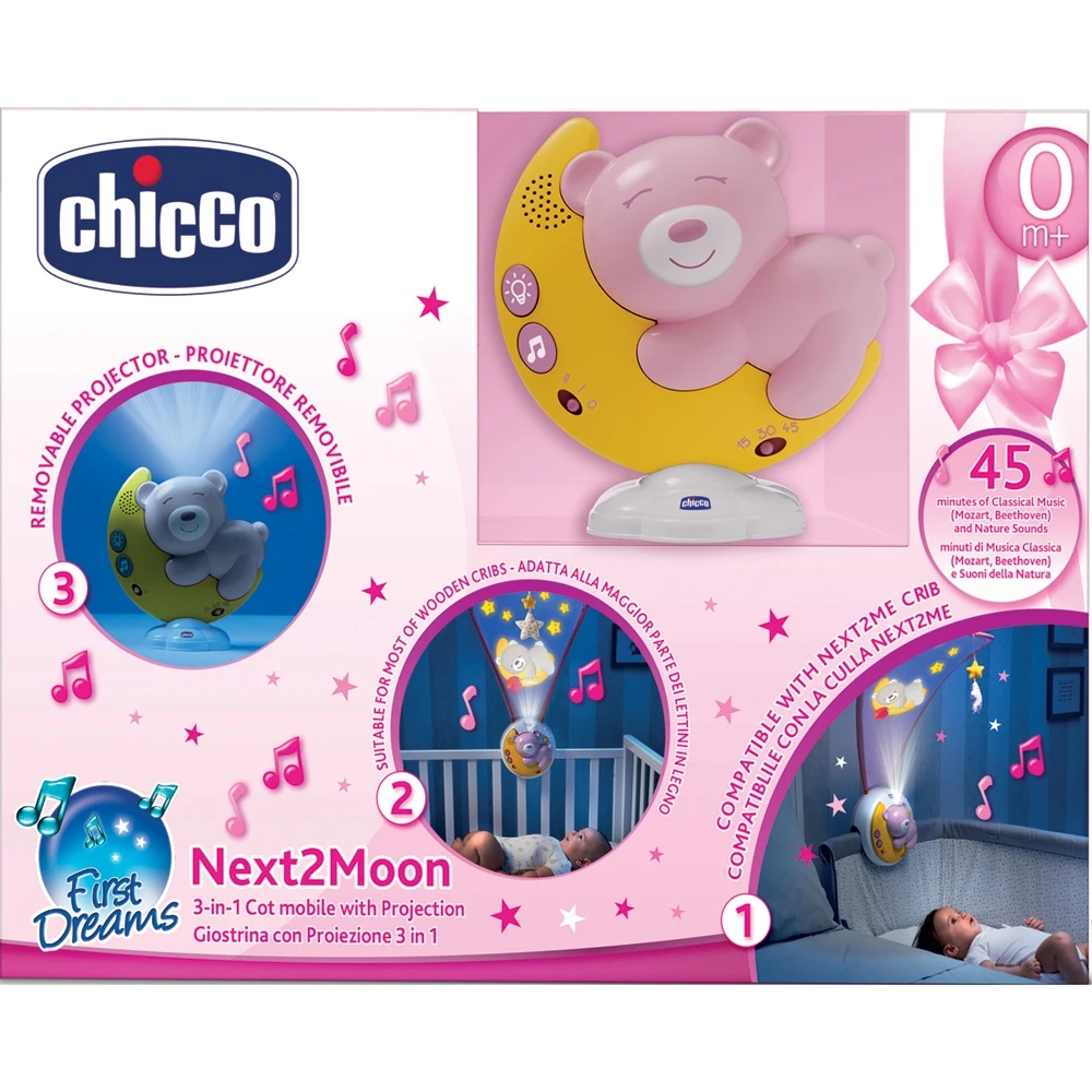 CHICCO Mobile Musical Projecteur Next2moon First Dreams Rose 5 CHICCO Mobile Musical Projecteur Next2moon First Dreams Rose – Image 5