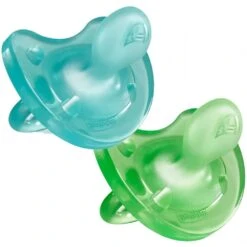 CHICCO Lot De 2 Sucettes Physio Soft En Silicone 6-16m Bleu Et Vert