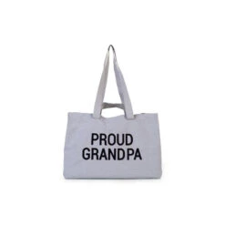 Childhome Sac à Langer Proud Grandpa En Toile Gris