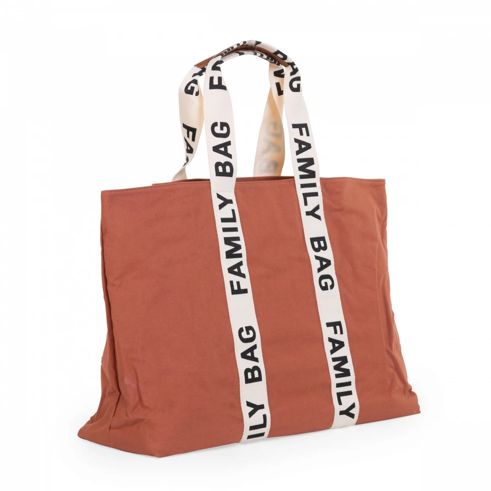 Childhome Sac à Langer Family Bag Signature Canvas Terracotta 2 Childhome Sac à Langer Family Bag Signature Canvas Terracotta – Image 2
