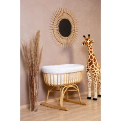 Childhome Berceau Rotin 90x70x71 Cm + Habillage + Matelas + Pieds à Bascule -Allobébé cw063162597 5