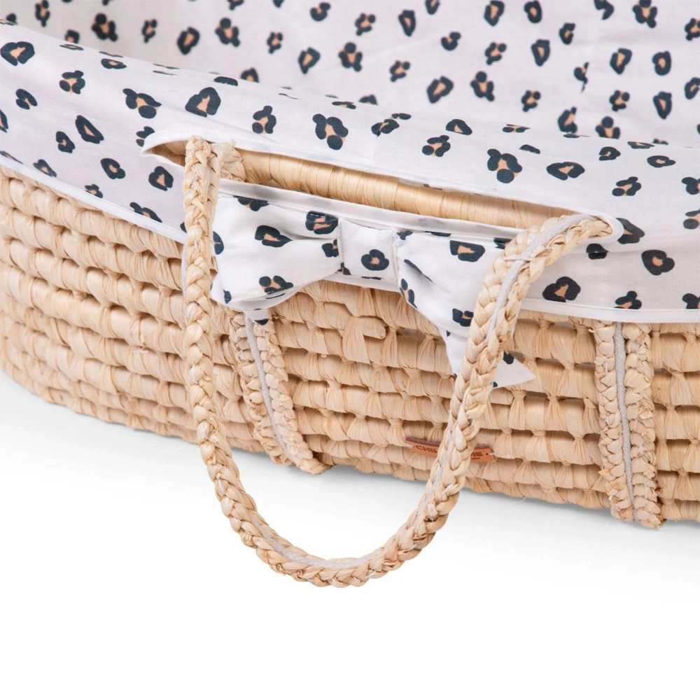 Childhome Couffin Panier Moise Natural + Matelas + Habillage Jersey Léopard 2 Childhome Couffin Panier Moise Natural + Matelas + Habillage Jersey Léopard – Image 2