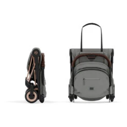CYBEX Poussette Compacte Coya Châssis Rose Gold Siège Gris -Allobébé cy041086468 2