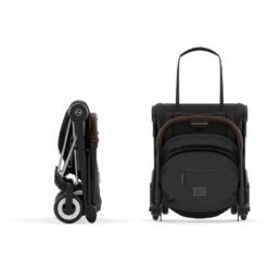 CYBEX Poussette Compacte Coya Châssis Chrome Brown Siège Noir -Allobébé cy041087502 2