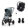 CYBEX Pack Duo Poussette Balios S Lux + Aton 5 + Adaptateurs - Sky Blue