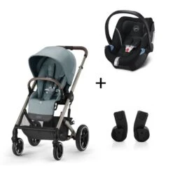CYBEX Pack Duo Poussette Balios S Lux + Aton 5 + Adaptateurs - Sky Blue