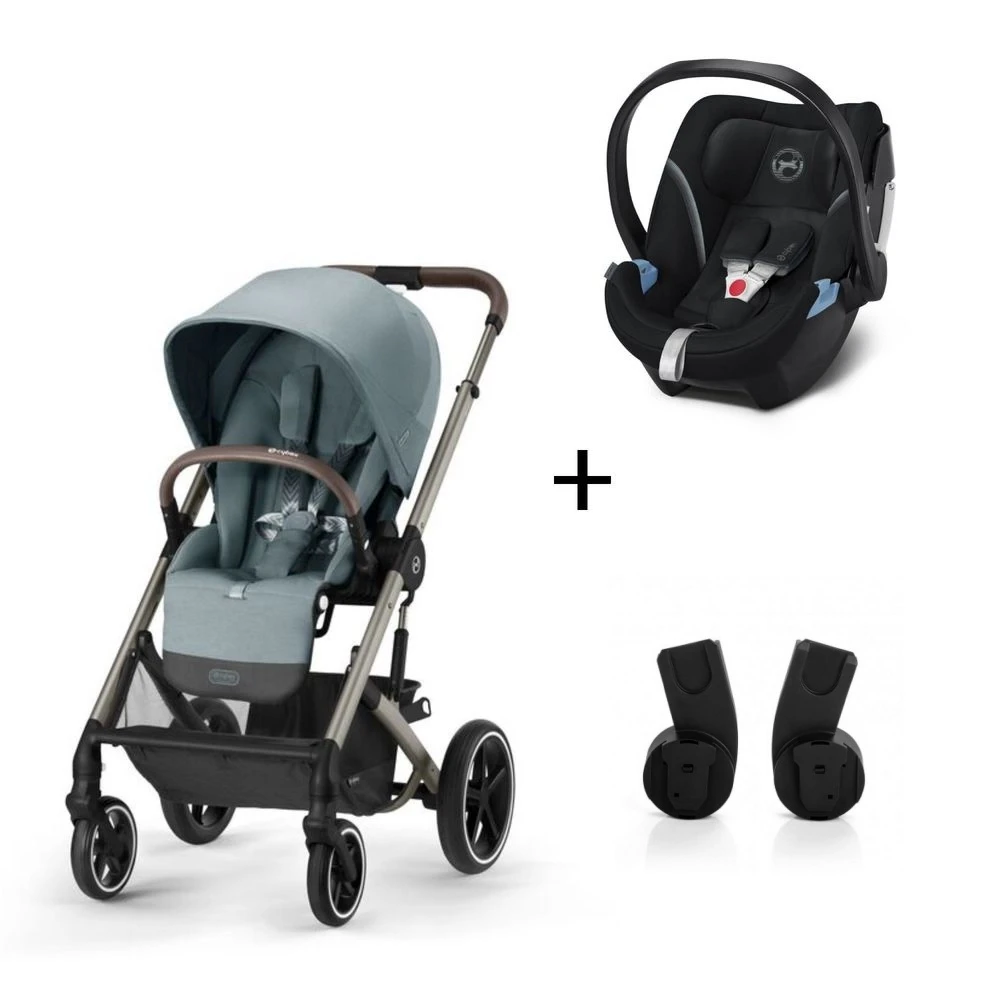 CYBEX Pack Duo Poussette Balios S Lux + Aton 5 + Adaptateurs - Sky Blue 1 CYBEX Pack Duo Poussette Balios S Lux + Aton 5 + Adaptateurs - Sky Blue