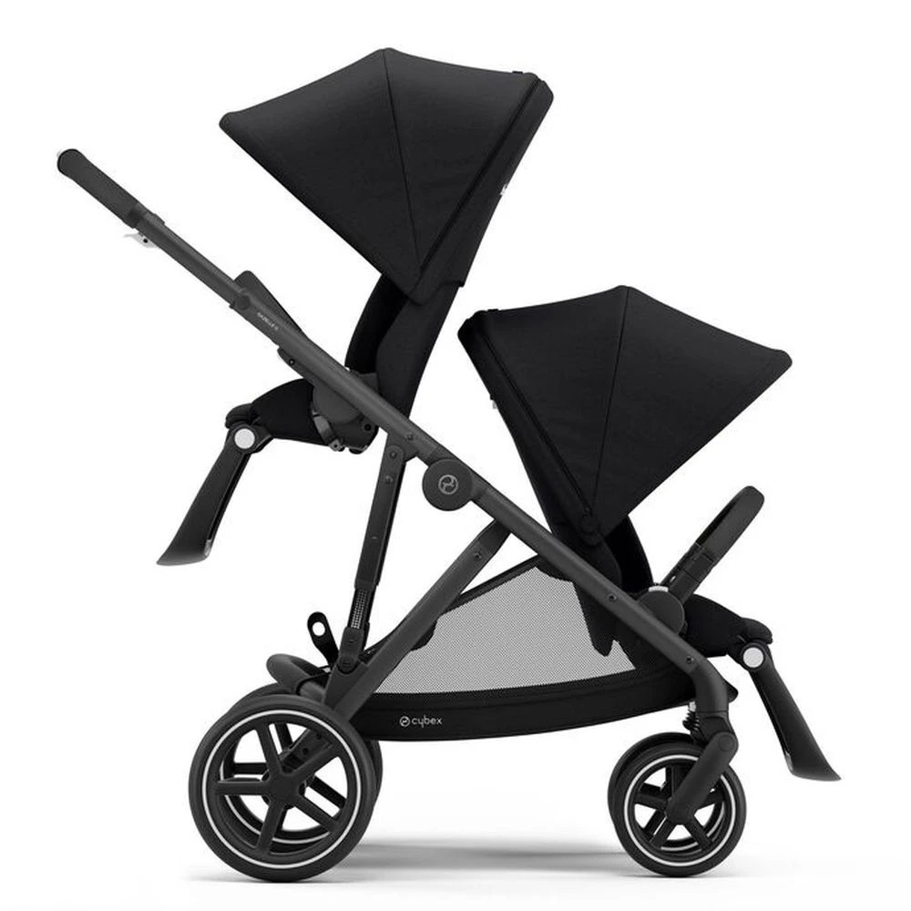 CYBEX Pack Duo Poussette Double Gazelle S - Chassis Noir + Siège - Moon Black 2 CYBEX Pack Duo Poussette Double Gazelle S - Chassis Noir + Siège - Moon Black – Image 2