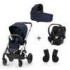 CYBEX Pack Trio Poussette Balios S Lux + Nacelle Cot S + Aton 5 + Adaptateurs - Ocean Blue