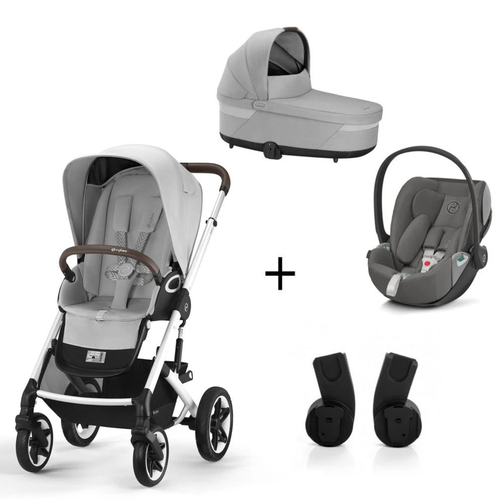 CYBEX Pack Trio Poussette Talos S Lux - Chassis Silver + Nacelle Cot S + Cloud Z2 Noir + Adaptateurs - Lava Grey 1 CYBEX Pack Trio Poussette Talos S Lux - Chassis Silver + Nacelle Cot S + Cloud Z2 Noir + Adaptateurs - Lava Grey