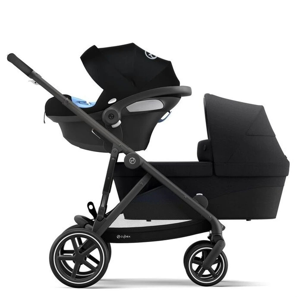 CYBEX Pack Trio Poussette Double Gazelle S - Chassis Noir + Nacelle Gazelle + Cloudz2 + 2 Lots Adaptateurs - Moon Black 3 CYBEX Pack Trio Poussette Double Gazelle S - Chassis Noir + Nacelle Gazelle + Cloudz2 + 2 Lots Adaptateurs - Moon Black – Image 3