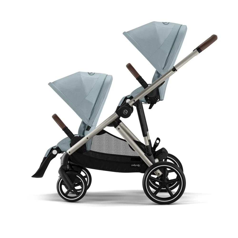 CYBEX Pack Jumeaux Poussette Double Gazelle S - Chassis Taupe + Siège + 2 Cloud Z2 + 2 Lots D'adaptateurs - Sky Blue 2 CYBEX Pack Jumeaux Poussette Double Gazelle S - Chassis Taupe + Siège + 2 Cloud Z2 + 2 Lots D'adaptateurs - Sky Blue – Image 2