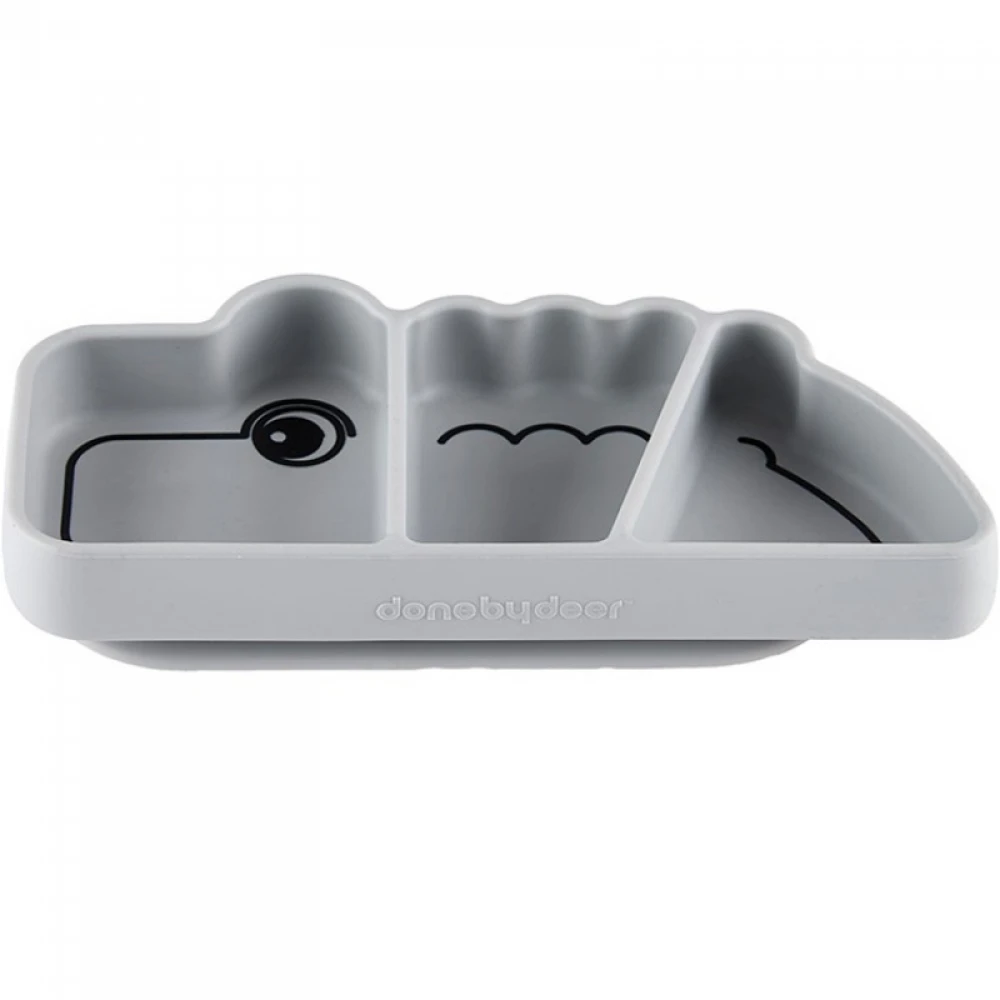 Done By Deer Assiette Antidérapante En Silicone Croco Grey 2 Done By Deer Assiette Antidérapante En Silicone Croco Grey – Image 2