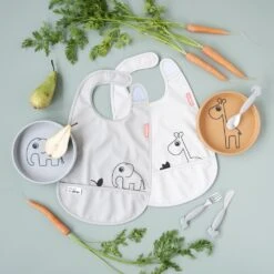 Done By Deer Lot De 2 Bavoirs Deer Friends Gris / Beige -Allobébé db056523296 3