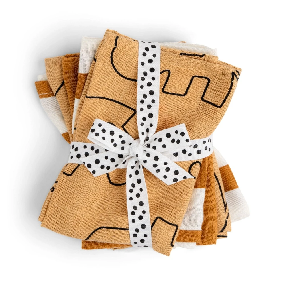 Done By Deer Lot De 5 Lingettes Deer Friends Moutarde 1 Done By Deer Lot De 5 Lingettes Deer Friends Moutarde