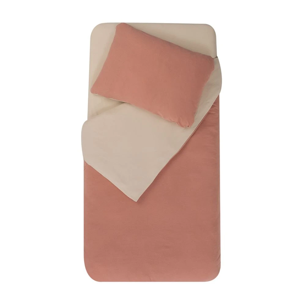 Parure Housse De Couette + Taie D'oreiller 75x120cm / 35x35 Cm Terracotta / Cailloux 1 Parure Housse De Couette + Taie D'oreiller 75x120cm / 35x35 Cm Terracotta / Cailloux