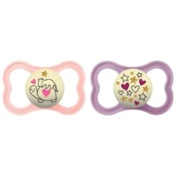 MAM Lot De 2 Sucettes Supreme Nuit 18 Mois + Silicone Coloris Aléatoires -Allobébé eu061110944 2