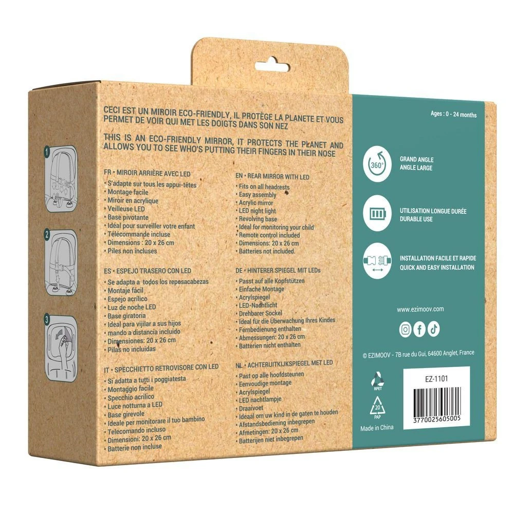 Rétroviseur Bébé Ezi Mirror Led - Eco Friendly 11 Rétroviseur Bébé Ezi Mirror Led - Eco Friendly – Image 11