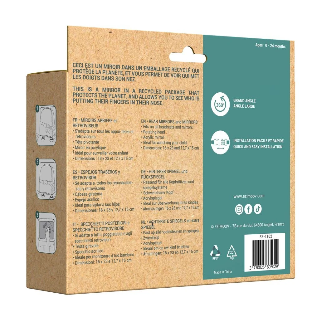 Rétroviseur Bébé Ezi Mirror Pack - Eco Friendly 10 Rétroviseur Bébé Ezi Mirror Pack - Eco Friendly – Image 10