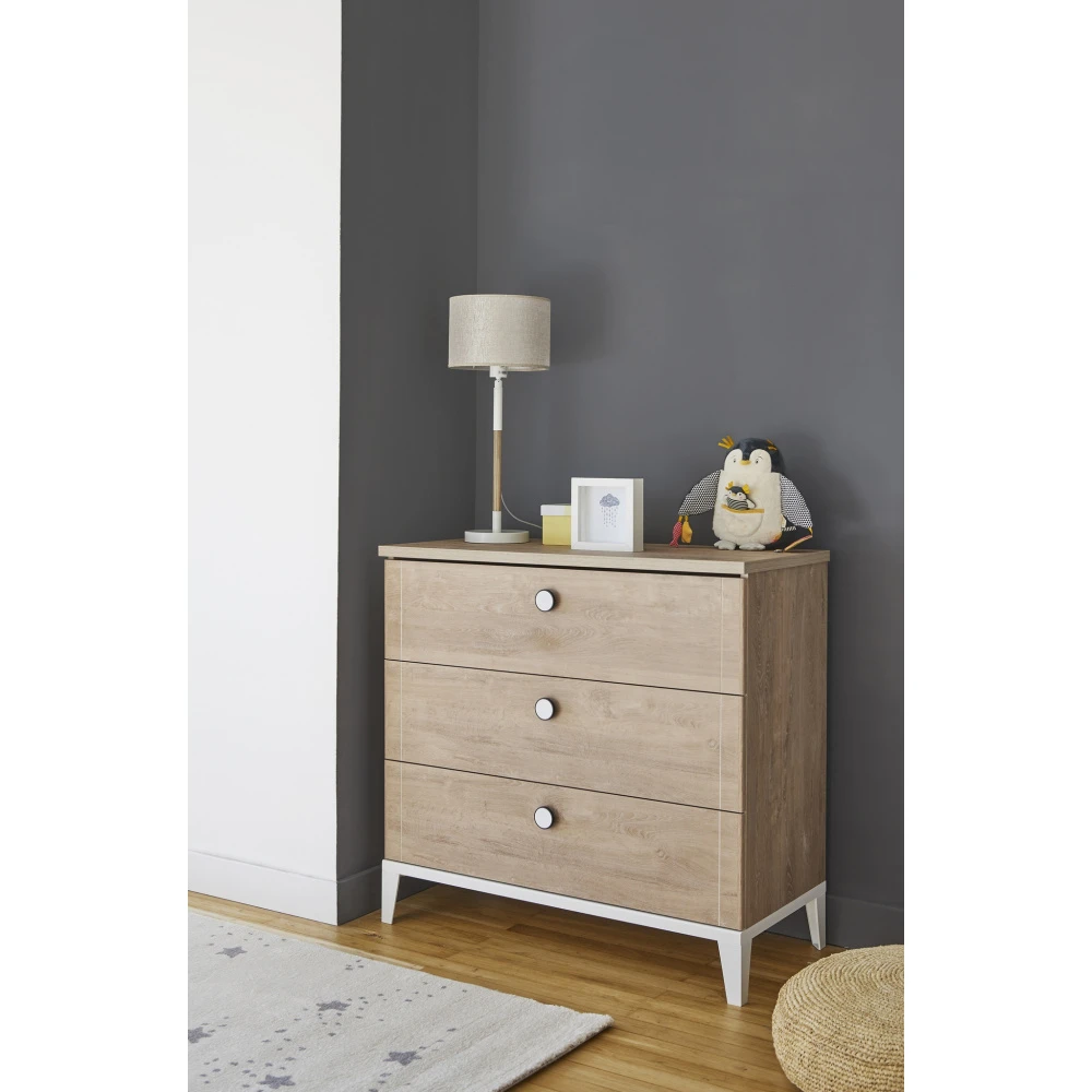 Chambre Trio Marcel - Lit 70x140 + Armoire 2p + Commode 8 Chambre Trio Marcel - Lit 70x140 + Armoire 2p + Commode – Image 8