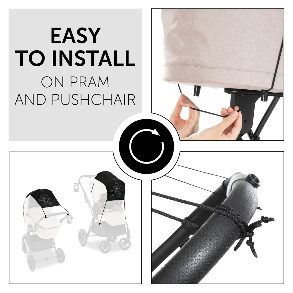 HAUCK Pare-soleil Universel Poussette Mickey Black 2 HAUCK Pare-soleil Universel Poussette Mickey Black – Image 2