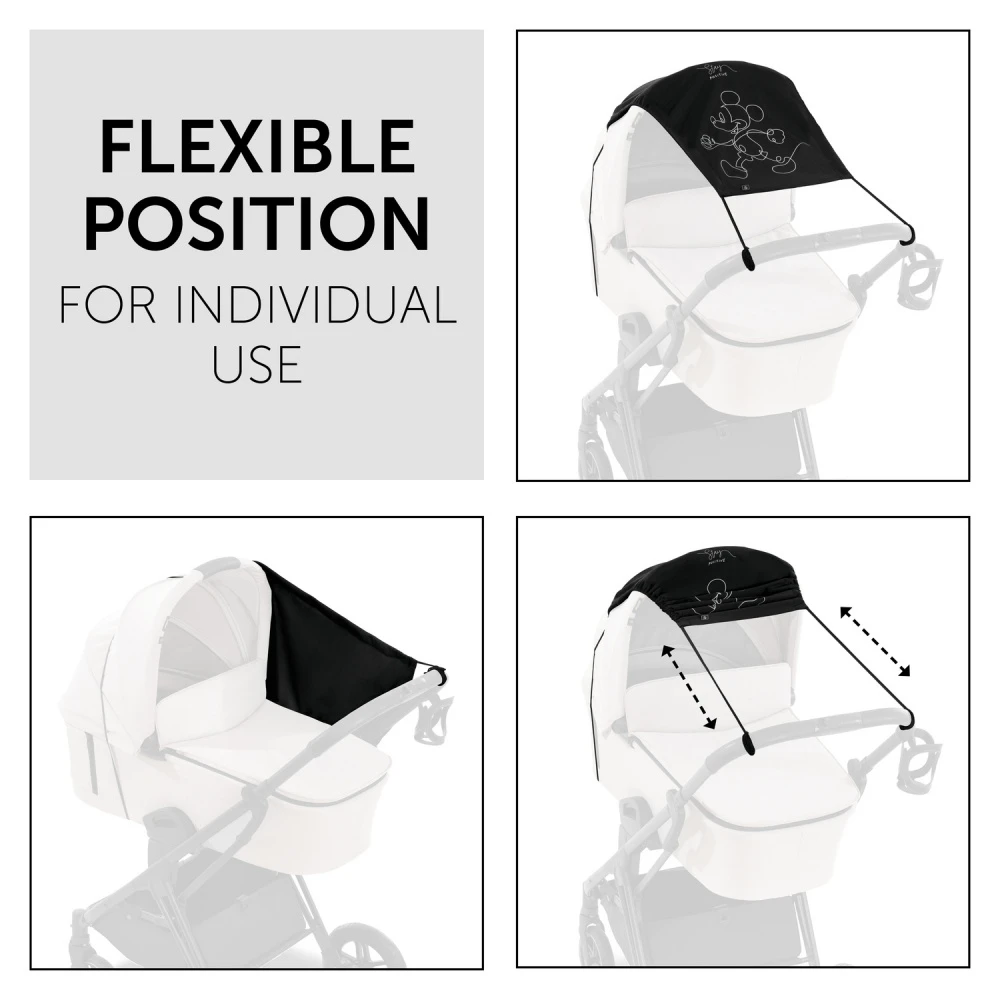 HAUCK Pare-soleil Universel Poussette Mickey Black 5 HAUCK Pare-soleil Universel Poussette Mickey Black – Image 5