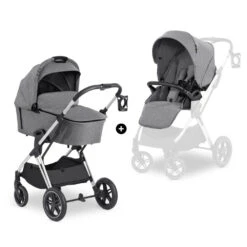 HAUCK Pack Poussette Duo Vision X Set Melange Grey - Châssis Silver