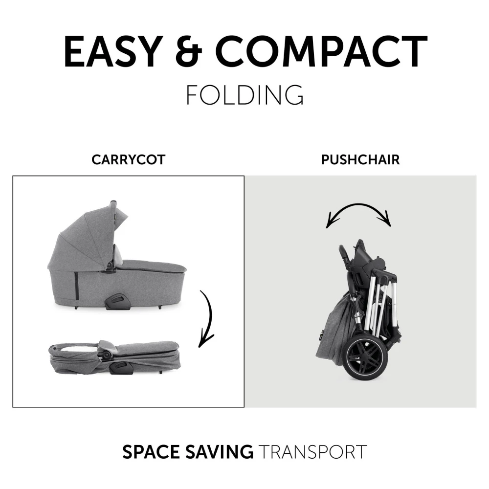 HAUCK Pack Poussette Duo Vision X Set Melange Grey - Châssis Silver 2 HAUCK Pack Poussette Duo Vision X Set Melange Grey - Châssis Silver – Image 2