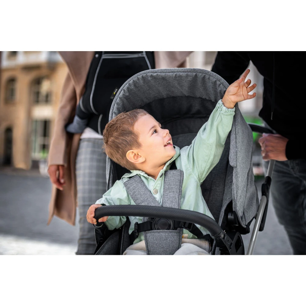 HAUCK Pack Poussette Duo Vision X Set Melange Grey - Châssis Silver 11 HAUCK Pack Poussette Duo Vision X Set Melange Grey - Châssis Silver – Image 11