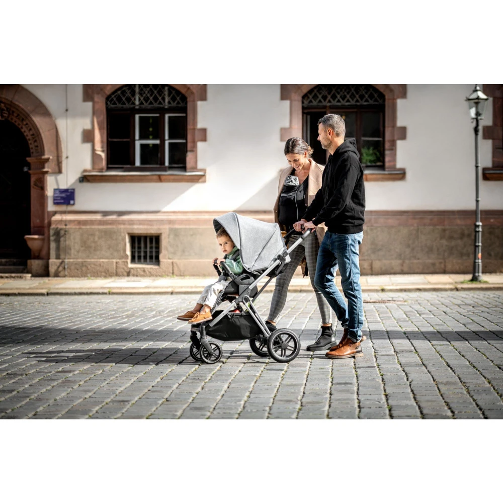 HAUCK Pack Poussette Duo Vision X Set Melange Grey - Châssis Silver 12 HAUCK Pack Poussette Duo Vision X Set Melange Grey - Châssis Silver – Image 12