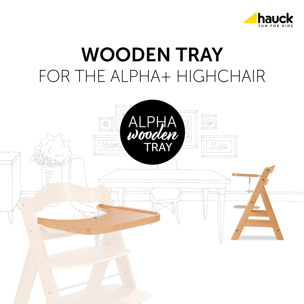 HAUCK Tablette Pour Chaise Haute Alpha Bois Naturel 2 HAUCK Tablette Pour Chaise Haute Alpha Bois Naturel – Image 2