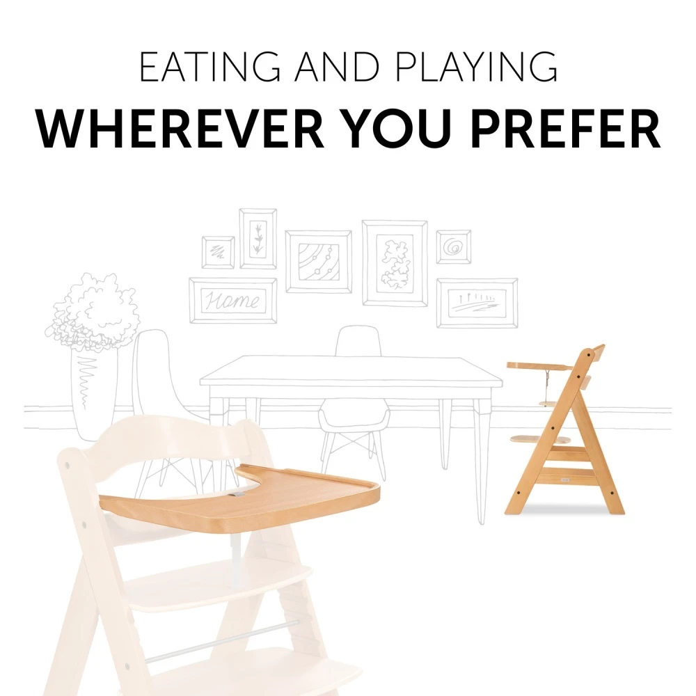 HAUCK Tablette Pour Chaise Haute Alpha Bois Naturel 6 HAUCK Tablette Pour Chaise Haute Alpha Bois Naturel – Image 6