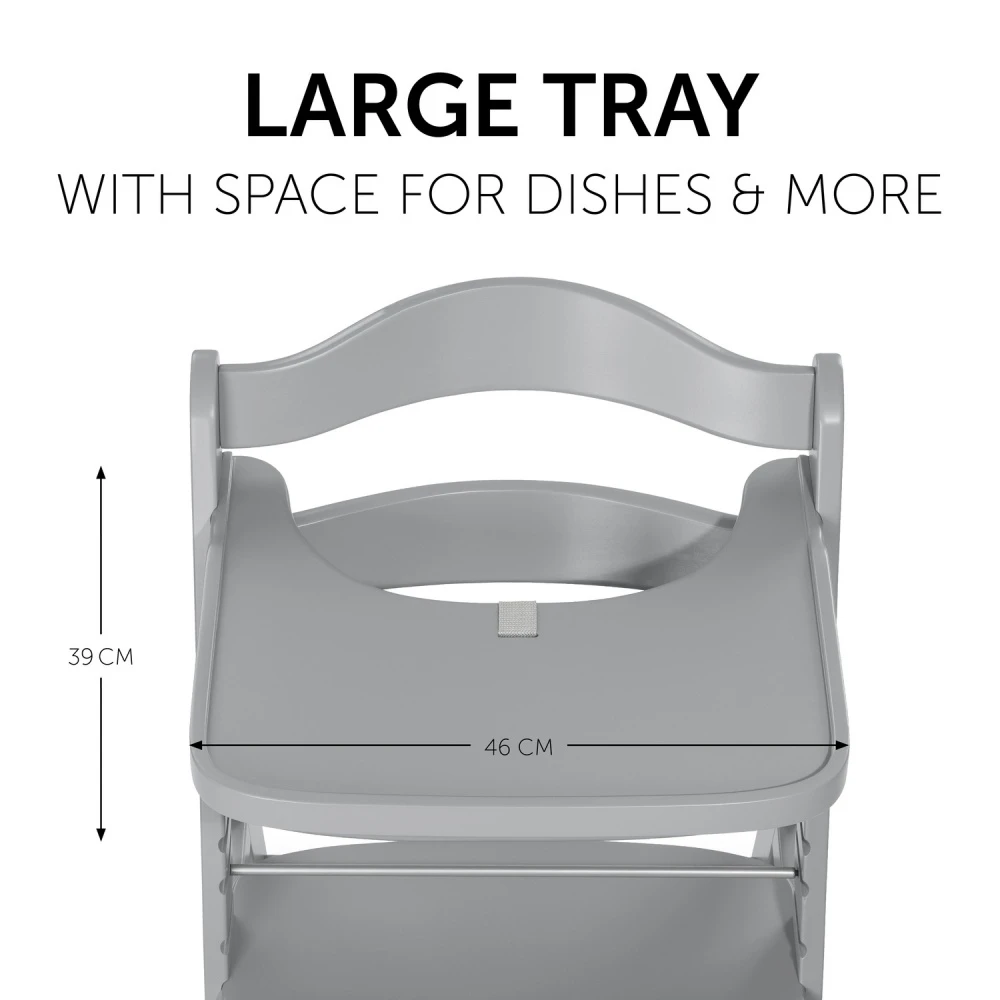 HAUCK Tablette Pour Chaise Haute Alpha Bois Gris 5 HAUCK Tablette Pour Chaise Haute Alpha Bois Gris – Image 5