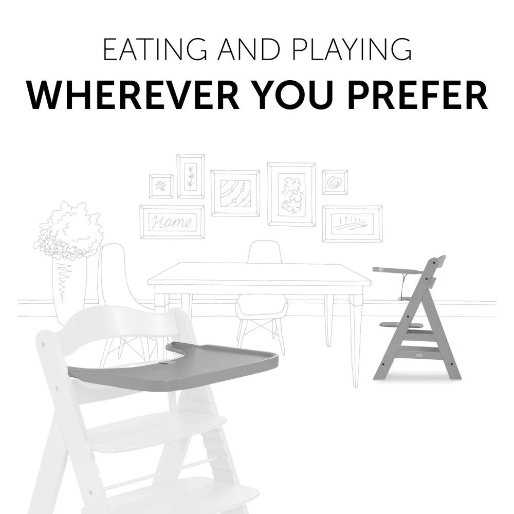 HAUCK Tablette Pour Chaise Haute Alpha Bois Gris 6 HAUCK Tablette Pour Chaise Haute Alpha Bois Gris – Image 6