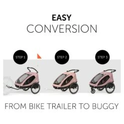 HAUCK Remorque Pour Vélo Dryk Duo Rose 23 HAUCK Remorque Pour Vélo Dryk Duo Rose -Allobébé ha070015037 6
