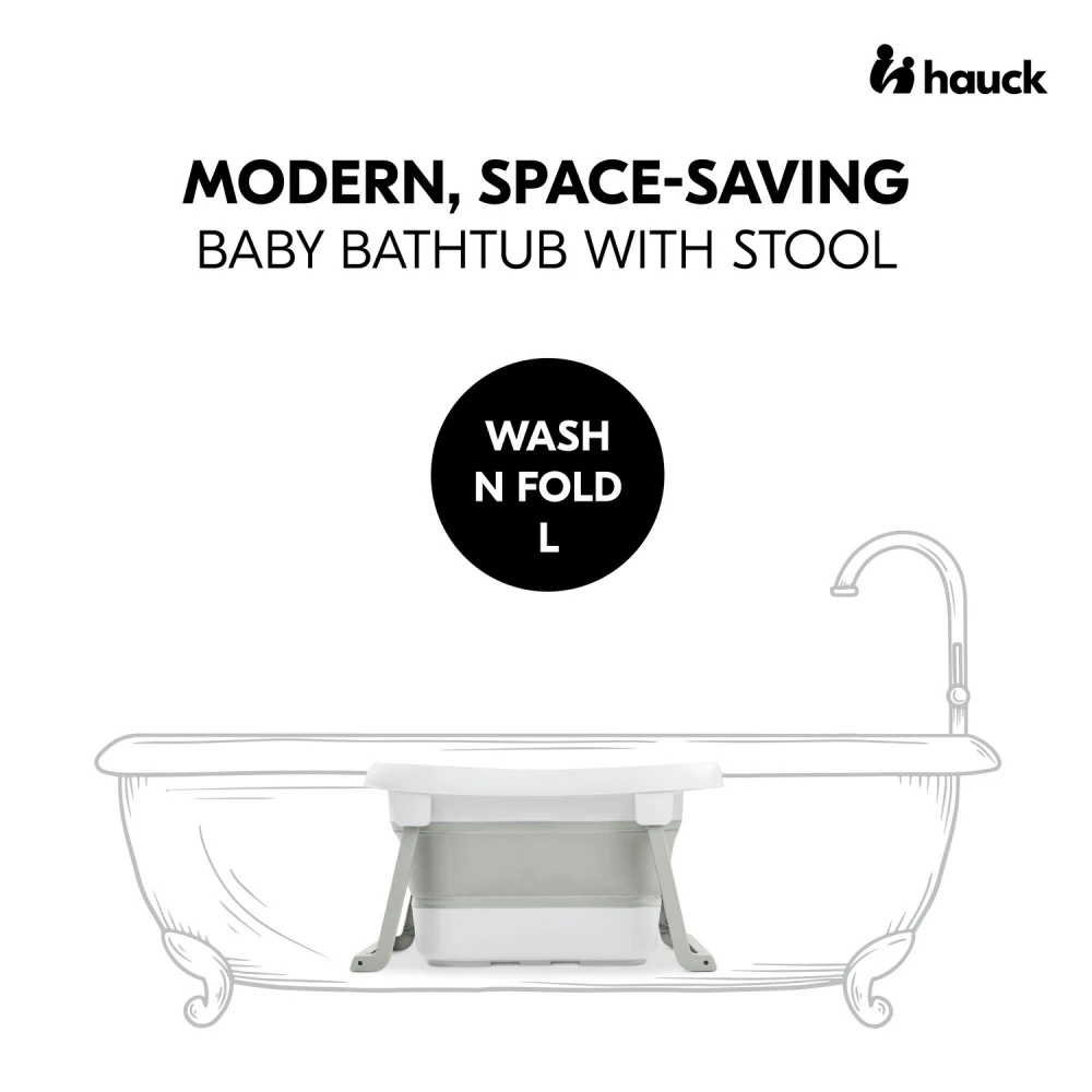 HAUCK Baignoire Pliable Wash N Fold L White Sage 2 HAUCK Baignoire Pliable Wash N Fold L White Sage – Image 2