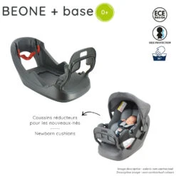 Siège Auto Coque Beone + Base Luxe Gris - Groupe 0+ 10 Siège Auto Coque Beone + Base Luxe Gris - Groupe 0+ -Allobébé ia031171891 3