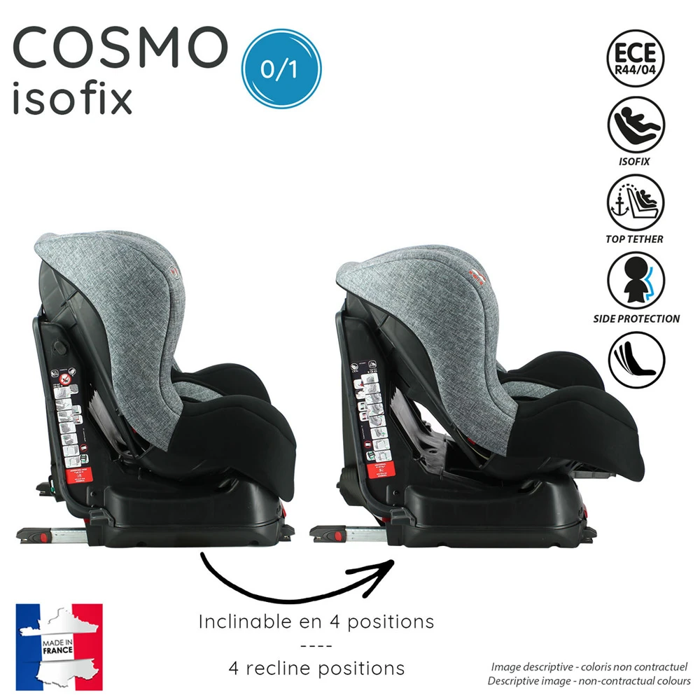Siège Auto Cosmo Isofix Luxe Gris - Groupe 0/1 5 Siège Auto Cosmo Isofix Luxe Gris - Groupe 0/1 – Image 5