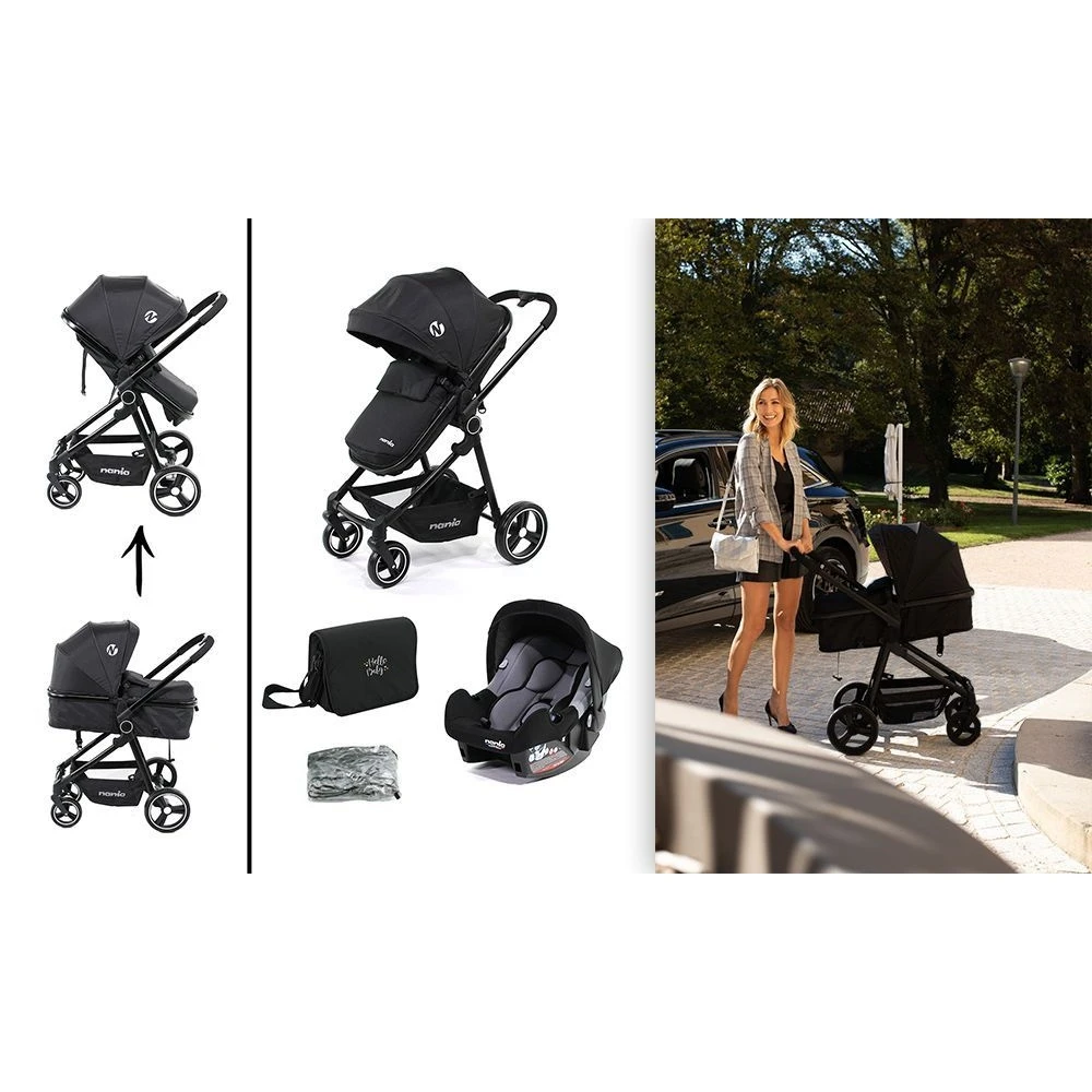Pack Trio Poussette Giulia Noire 9 Pack Trio Poussette Giulia Noire – Image 9