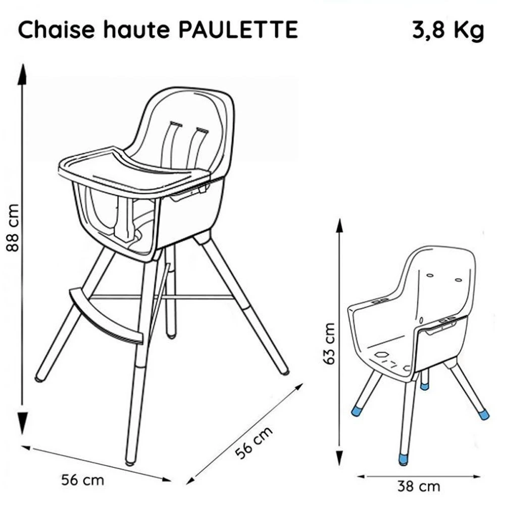 Chaise Haute évolutive Paulette Typo 5 Chaise Haute évolutive Paulette Typo – Image 5