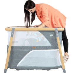 Lit Pliant Bébé 3 En 1 Lido Bois / Gris 14 Lit Pliant Bébé 3 En 1 Lido Bois / Gris -Allobébé ia063182101 3