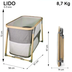 Lit Pliant Bébé 3 En 1 Lido Bois / Gris 17 Lit Pliant Bébé 3 En 1 Lido Bois / Gris -Allobébé ia063182101 6