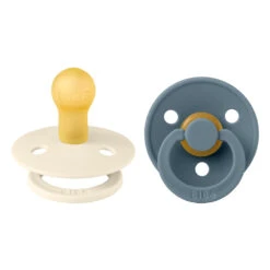 BIBS Pack De 2 Sucettes Colour Caoutchouc 0-6 Mois Ivory Et Petrol