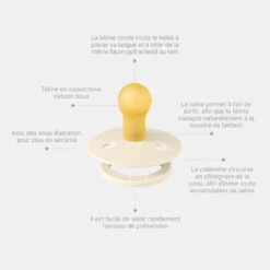 BIBS Pack De 2 Sucettes Colour Caoutchouc 6 Mois+ Cloud Et Blush -Allobébé ib061220185 6