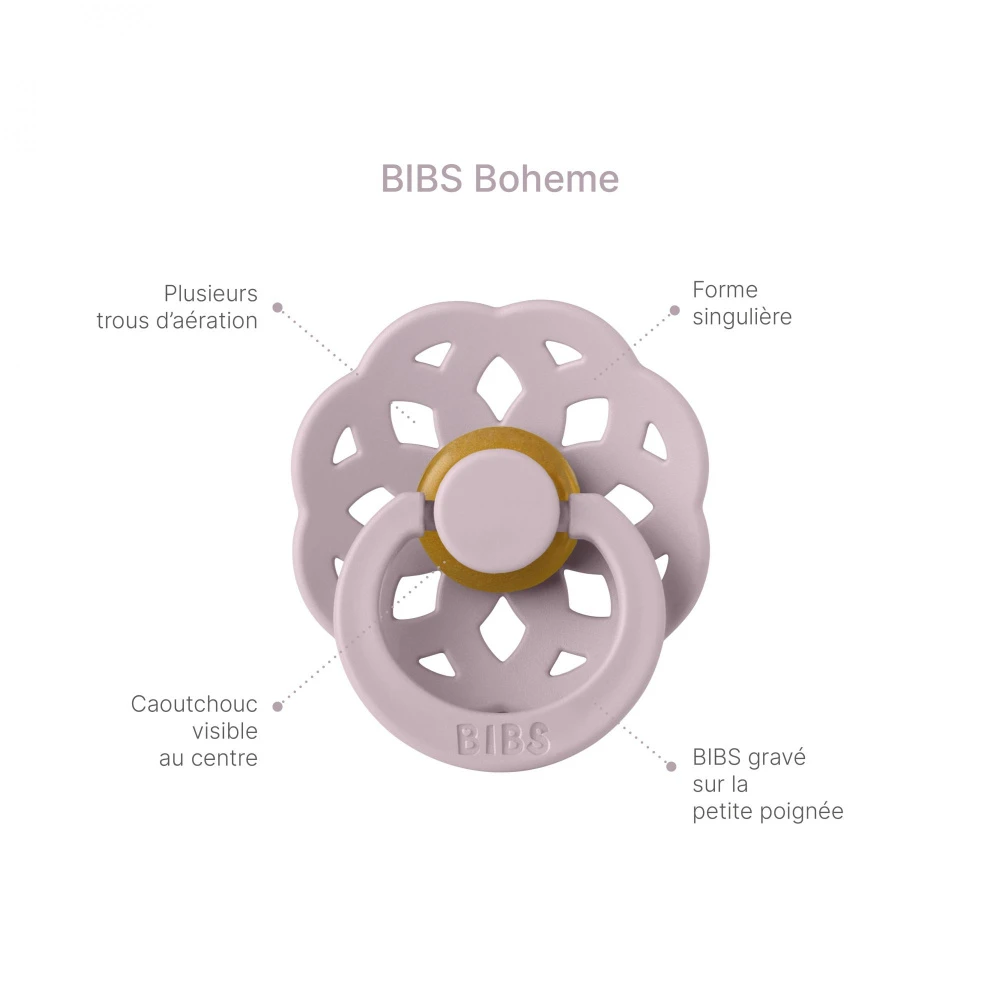 BIBS Pack De 2 Sucettes Bohème Caoutchouc 6 Mois+ Woodchuck Et Blush 6 BIBS Pack De 2 Sucettes Bohème Caoutchouc 6 Mois+ Woodchuck Et Blush – Image 6