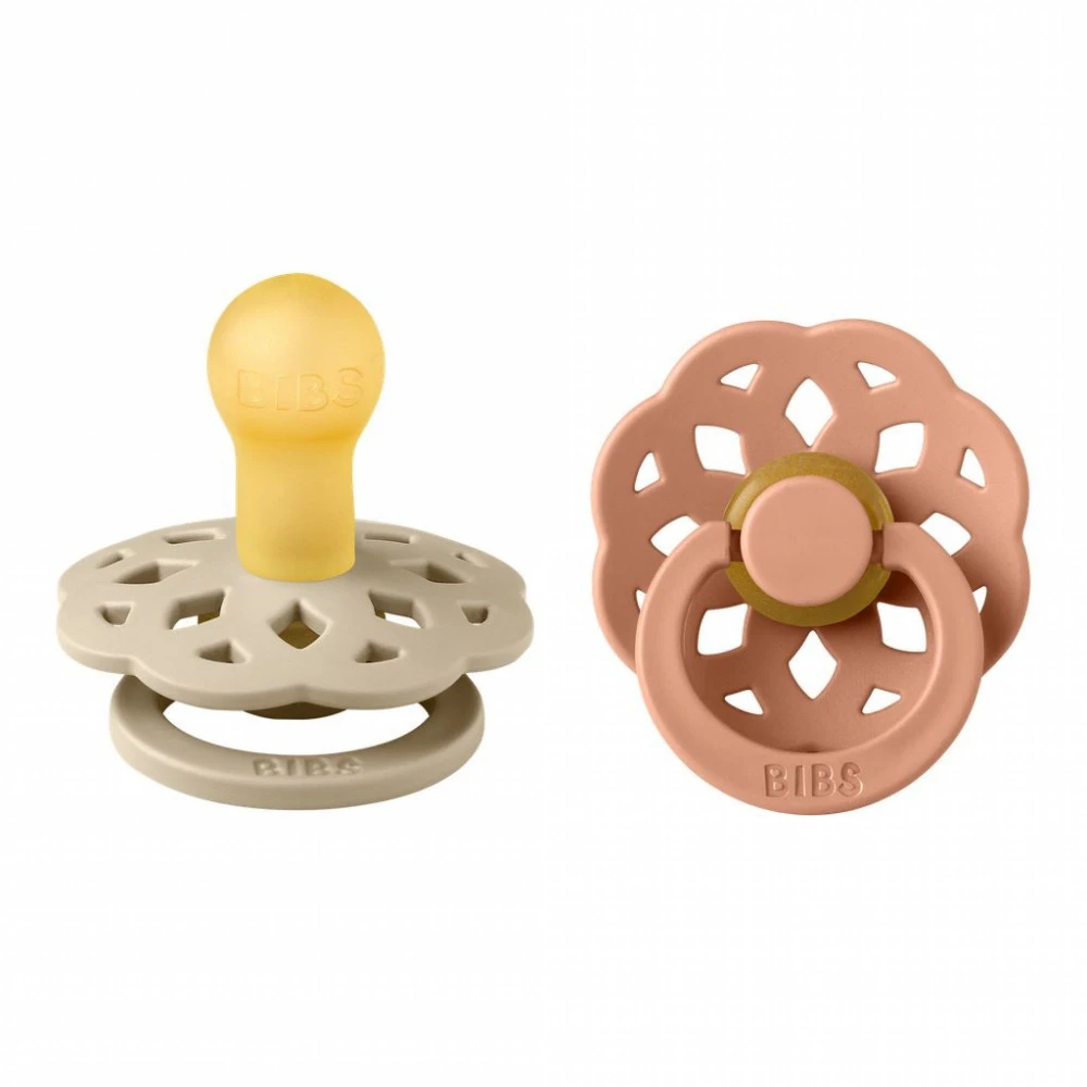 BIBS Pack De 2 Sucettes Bohème Caoutchouc 0-6 Mois Vanilla Et Peach 1 BIBS Pack De 2 Sucettes Bohème Caoutchouc 0-6 Mois Vanilla Et Peach